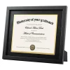 2 Pack 11x14 Diploma Frame - Certificate, Degree, Document Frame with High Definition Glass, Fits 8.5 x 11 with Black Double Mat for Wall and Tabletop Display