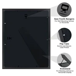 2 Pack 11x14 Diploma Frame - Certificate, Degree, Document Frame with High Definition Glass, Fits 8.5 x 11 with Black Double Mat for Wall and Tabletop Display