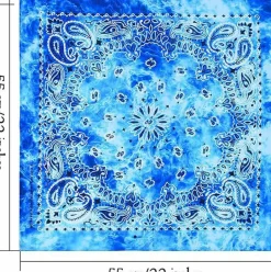6 Pack 22 x 22 Inch Tie Dye Bandana Cotton Paisley Bandanas Headbands Cowboy Handkerchiefs for Men and Women