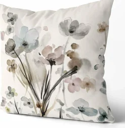 2 Pack 18x18 Inch Velvet Flower Throw Pillow Covers – Double-Sided Floral Decorative Cushion Cases with Soft Polyester Fabric, Modern Square Pillow Covers for Sofa, Couch, Bedroom, Living Room, Car & Home Decor