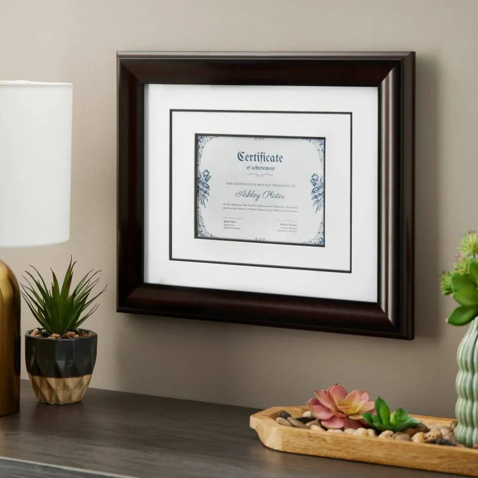 6 Pack: 6" x 8" Mahogany Document Frame with Double Mat by Studio Décor®