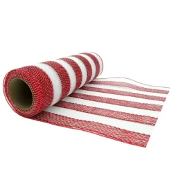 12 Pack: 10" x 6.3yd. Red & White Striped Mesh by Celebrate It™