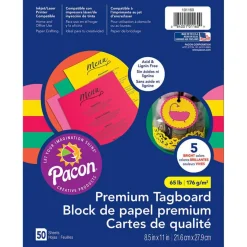 Pacon® 5 Assorted Premium Tagboard, 3 Packs of 50