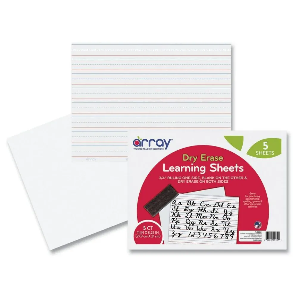 Pacon GoWrite 8.25 x 11 Dry Erase Learning Boards - White Surface (5/Pack)