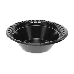 Pactiv Corp. Placesetter Deluxe 6 in. dia 12 oz Laminated Foam Dinnerware, Bowl - Black (1,000/Carton)