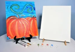 Paint Kit - Pumpkin Patch Acrylic Painting Kit & Video Lesson, Fall Paint Kit, DIY Craft Kit, Beginner Painting, Paint At Home