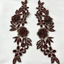 1 Pair 3D Floral Lace Applique Embroidered on 100% Polyester Net Mesh 14
