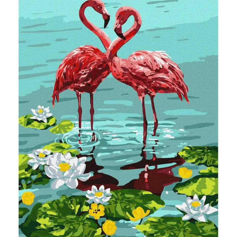 Pair of Flamingos Painting by Numbers Kit