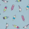 Pale Blue Ice Cream Treat Double Brushed Jersey Knit Fabric By the Yard