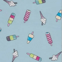Pale Blue Ice Cream Treat Double Brushed Jersey Knit Fabric By the Yard