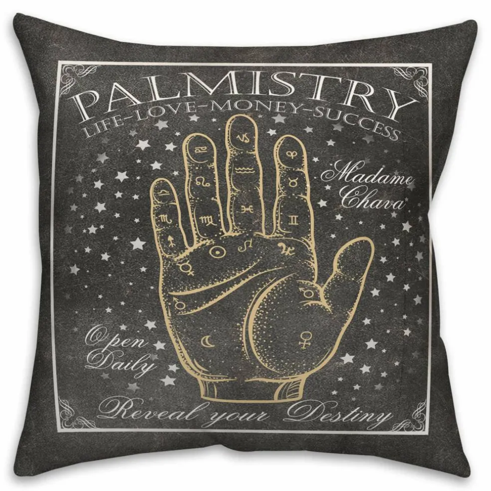 Palmistry Sign 4 18" x 18" Throw Pillow