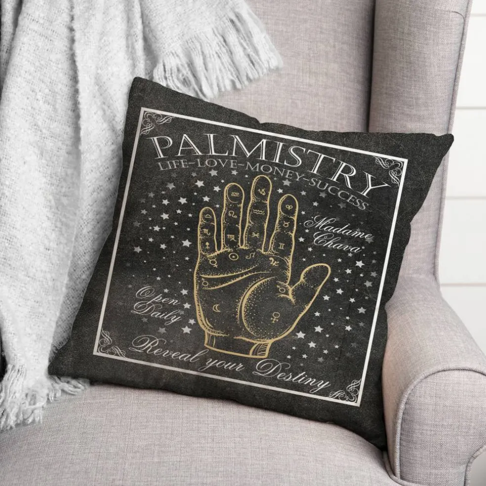 Palmistry Sign 4 18" x 18" Throw Pillow
