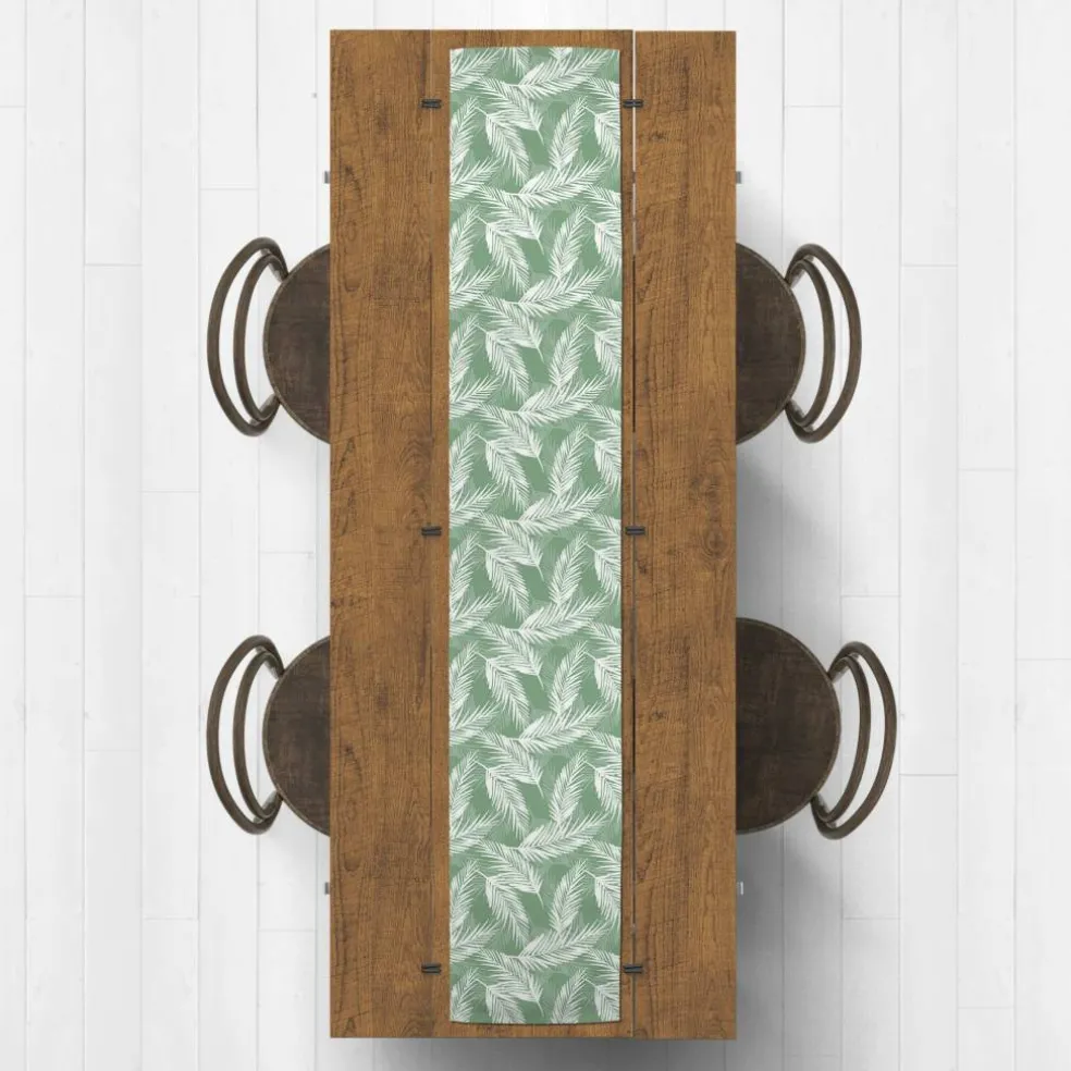 Palms on Green Outdoor Table Runner