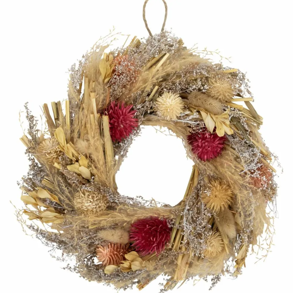 11" Pampas Grass & Dried Floral Spring Wreath