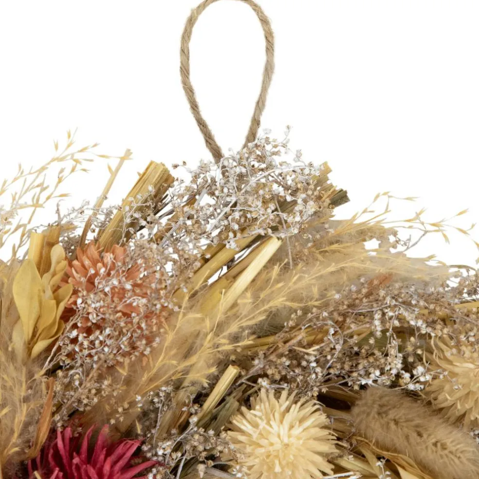 11" Pampas Grass & Dried Floral Spring Wreath