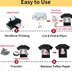 Papel Transfer Ink Jet GLITTER for Dark & Light Fabrics Sheets 8.5"x11"