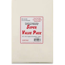 Paper Accents Super Value Cards and Envelopes - 4-1/4" x 5-1/2", Cream, Pkg of 50