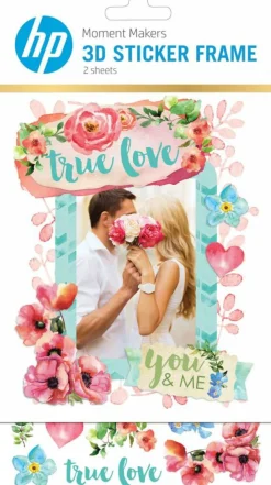 Paper House Floral Love Dimensional Sticker Frame With Easel