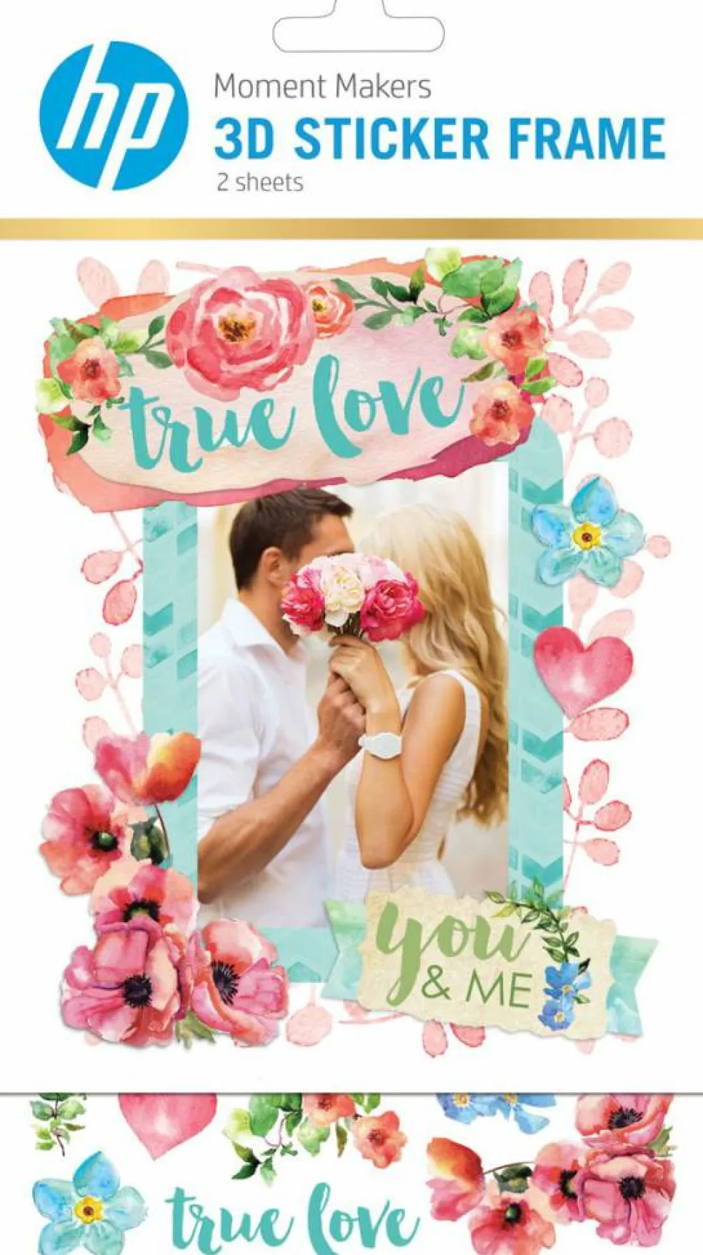 Paper House Floral Love Dimensional Sticker Frame With Easel