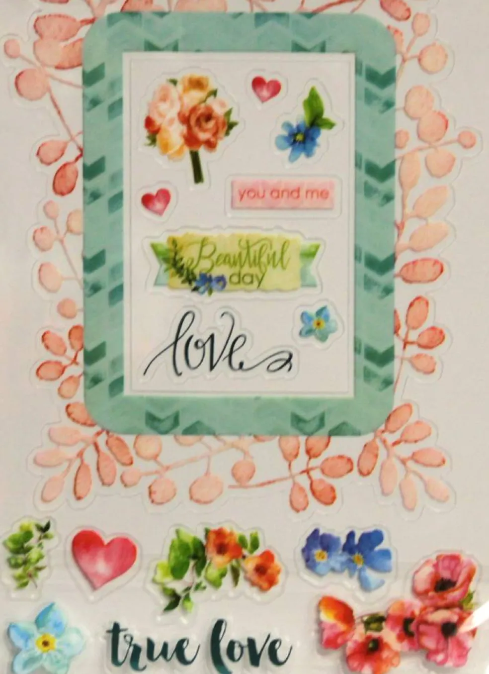 Paper House Floral Love Dimensional Sticker Frame With Easel