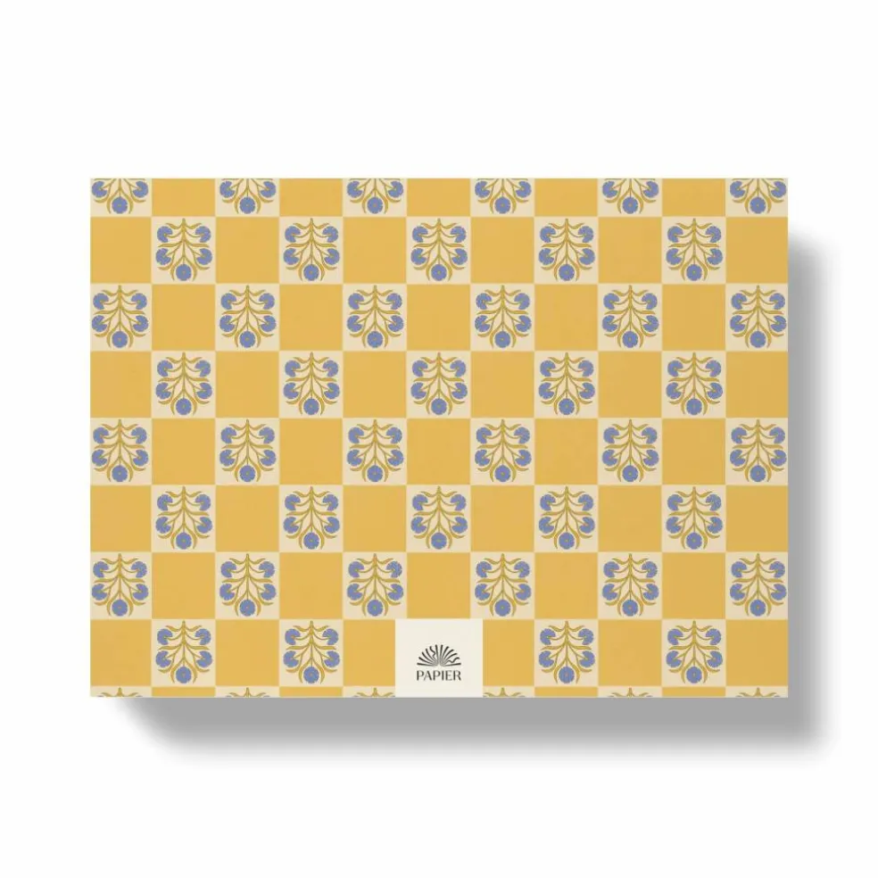 Papier 9.5" x 7" Floral Checkerboard Undated Weekly Desk Planner
