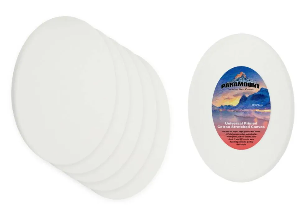 Paramount Cotton Oval Canvases - Medium Texture, 11/16" Thick