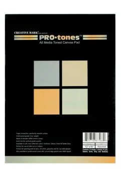 Paramount Pro-Tones All-Media Toned Canvas Pads - Triple-Primed Toned Canvas Pads for Acrylic, Oil, Gouache, & More! - [Assorted Colors - 12x16"]