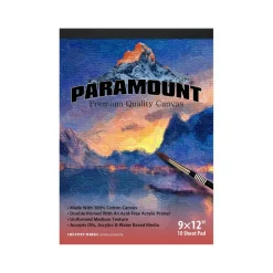 Paramount Universal Primed Cotton Canvas Pads, White - 9"x12", 24 Packs