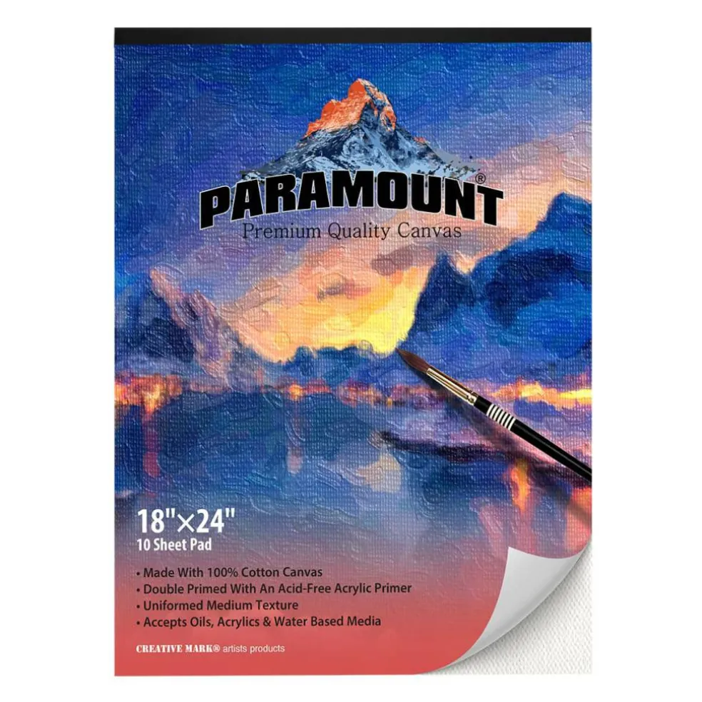 Paramount Universal Primed Cotton Canvas Pads, White - 18"x24", 10 Packs