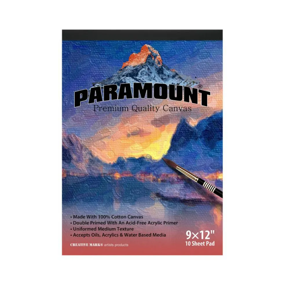 Paramount Universal Primed Cotton Canvas Pads, White - 9"x12", 12 Packs