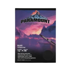 Paramount Universal Primed Premium Cotton Black Canvas Pads - Black - Multi10 Sheets - Universal Double Primed Cotton Canvas Pads for Students, Drawing, Painting, Travel, & More