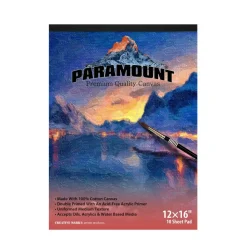 Paramount Universal Primed Premium Cotton White Canvas Pads - White - Multi10 Sheets - Universal Double Primed Cotton Canvas Pads for Students, Drawing, Painting, Travel, & More