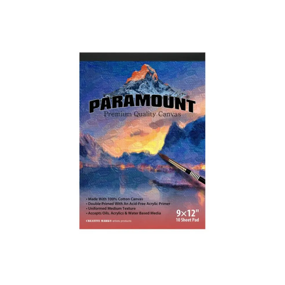 Paramount Universal Primed Premium Cotton White Canvas Pads - White - Multi10 Sheets - Universal Double Primed Cotton Canvas Pads for Students, Drawing, Painting, Travel, & More