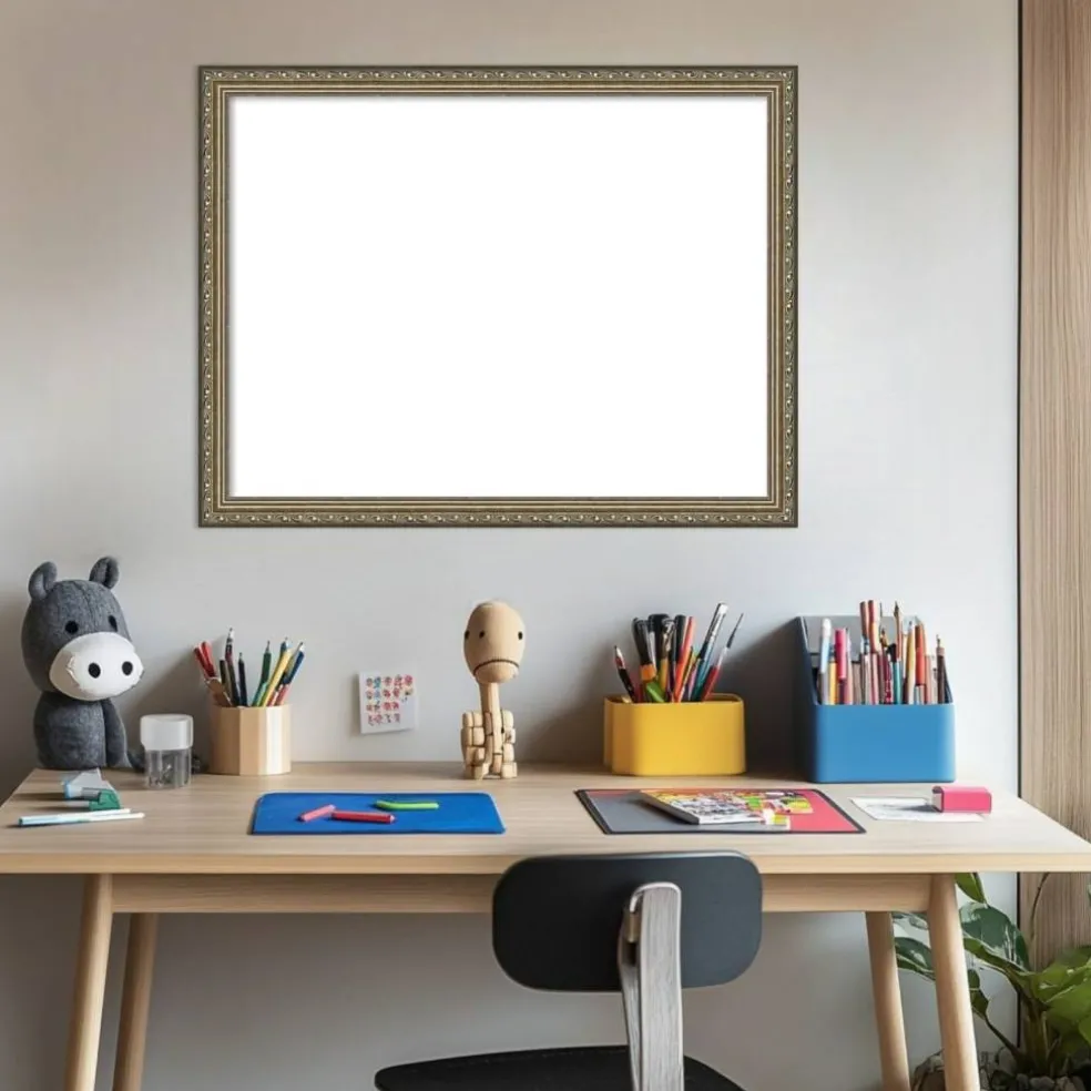 Parisian Silver Framed Dry Erase Magnetic Board