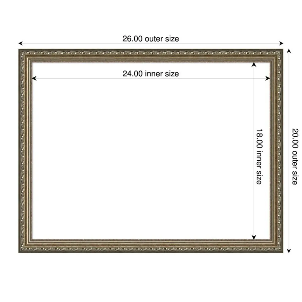 Parisian Silver Framed Dry Erase Magnetic Board