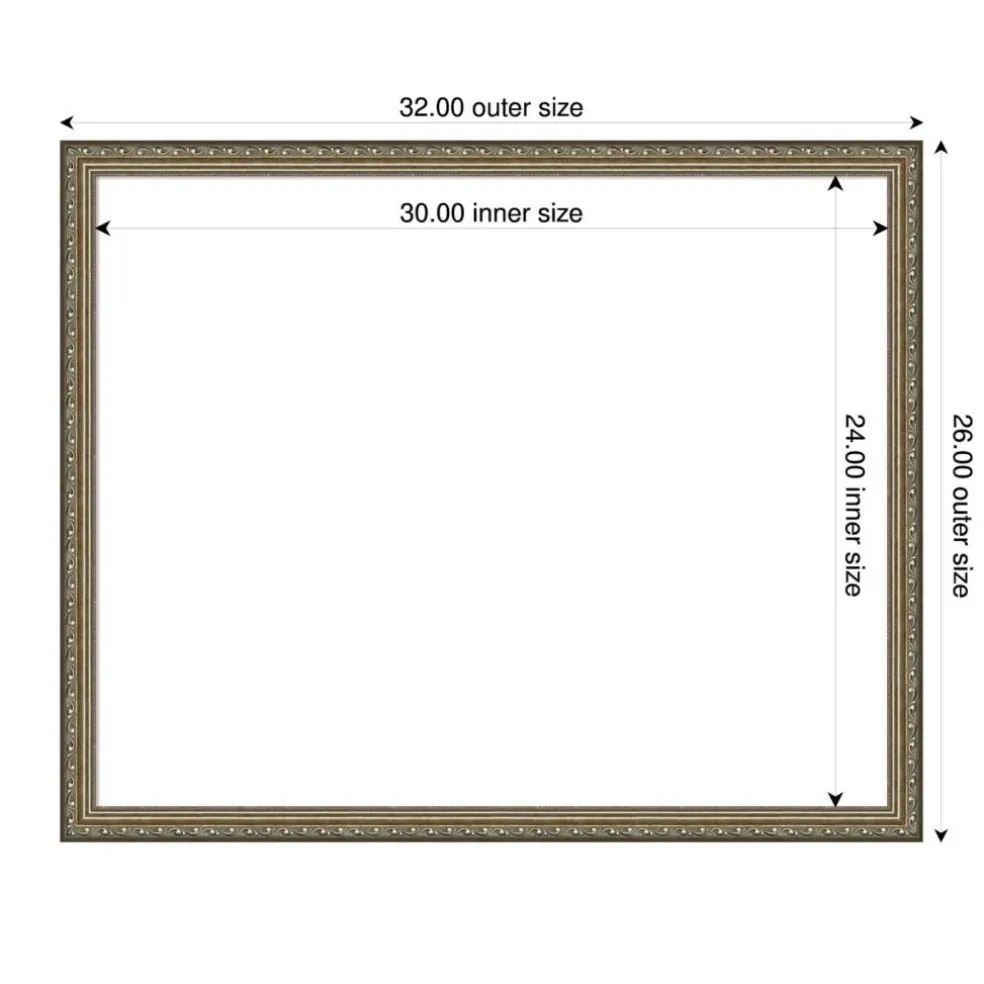 Parisian Silver Framed Dry Erase Magnetic Board