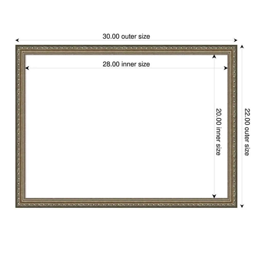Parisian Silver Framed Dry Erase Magnetic Board