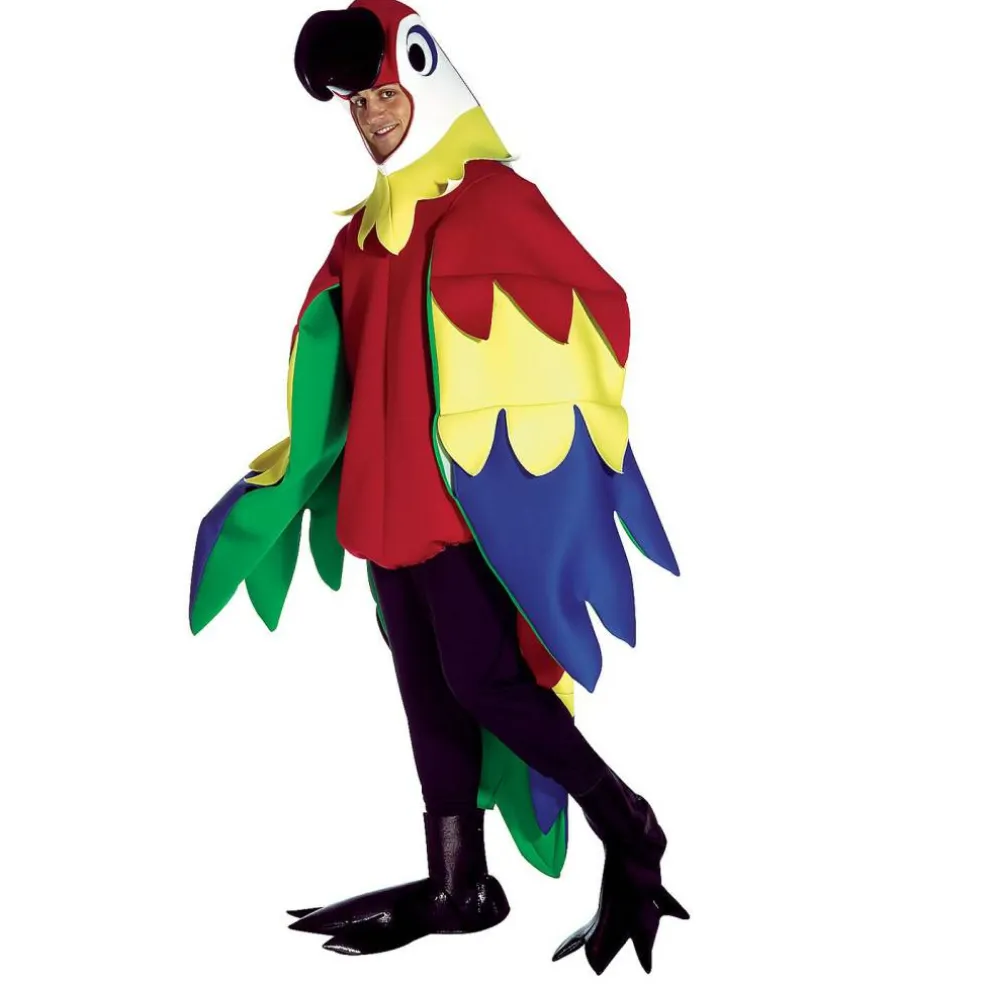 Parrot Adult Costume Multi Colored Polyfoam Body Wings Head and Shoe Covers
