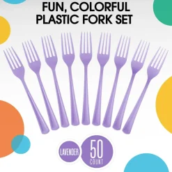 Party Solids 100 Pcs Disposable Utensils – Heavy Duty Plastic Cutlery Set – Premium Plastic Forks, Spoons or Knives for Parties, Events, Catering & Tableware Supplies by Exquisite