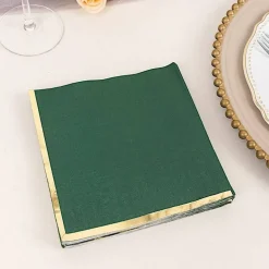 50 Pastel Gold Trim 2 Ply Paper Napkins for Events