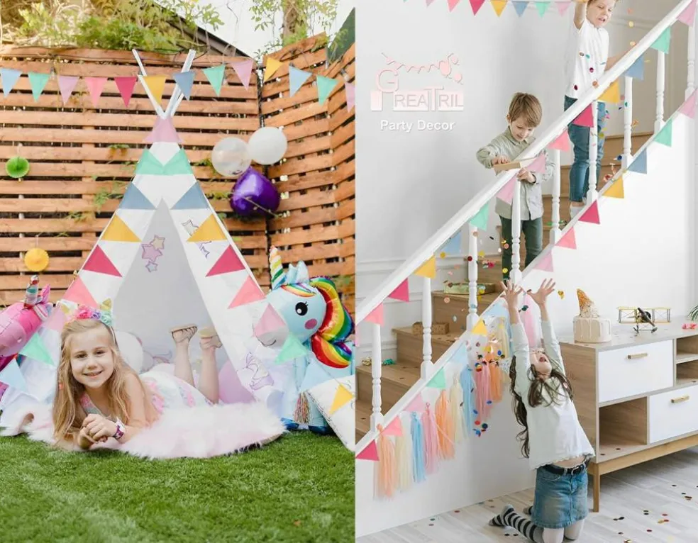 Pastel Pennant Banner Flags