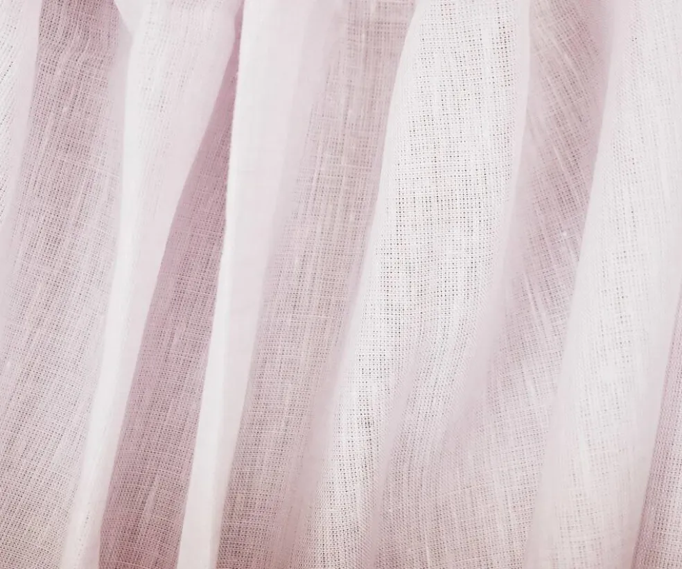 Pastel Pink-White Spence Bryson Texture Slub Irish Linen Chambray Fabric By the Yard
