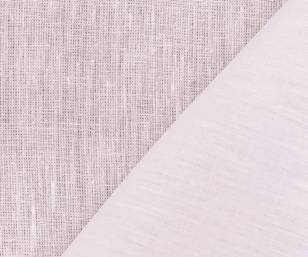 Pastel Pink-White Spence Bryson Texture Slub Irish Linen Chambray Fabric By the Yard