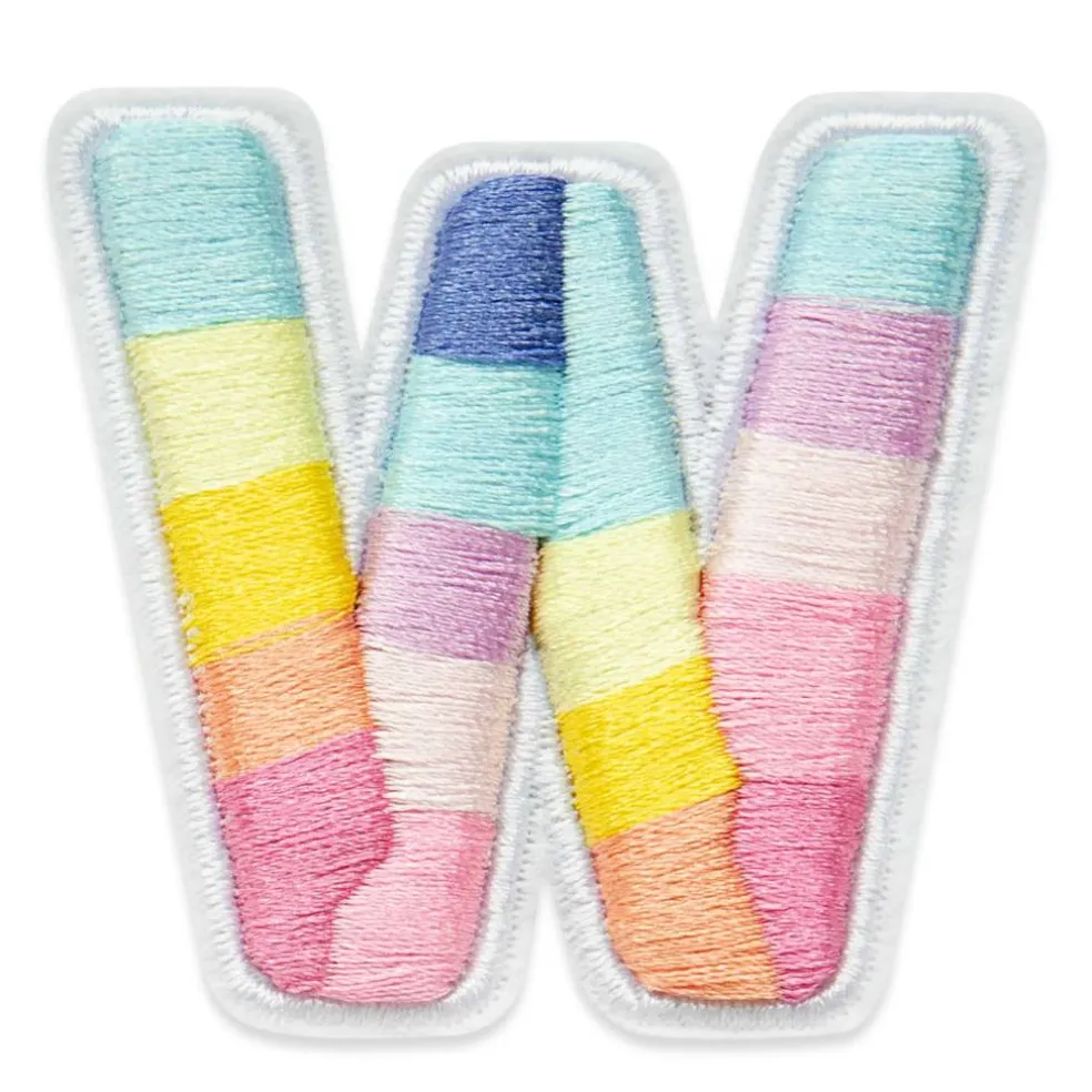 2" Pastel Rainbow Stripes Letter Iron-On & Adhesive Patch by Make Market®