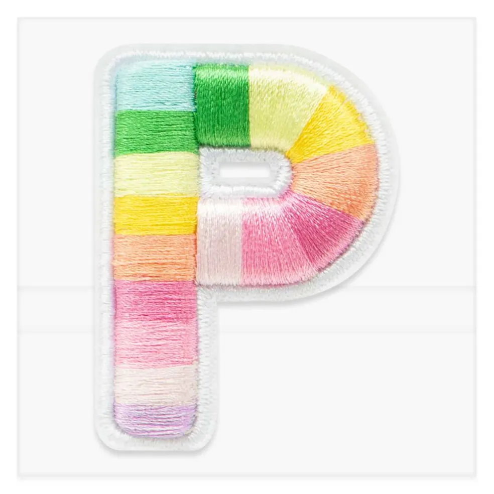 2" Pastel Rainbow Stripes Letter Iron-On & Adhesive Patch by Make Market®