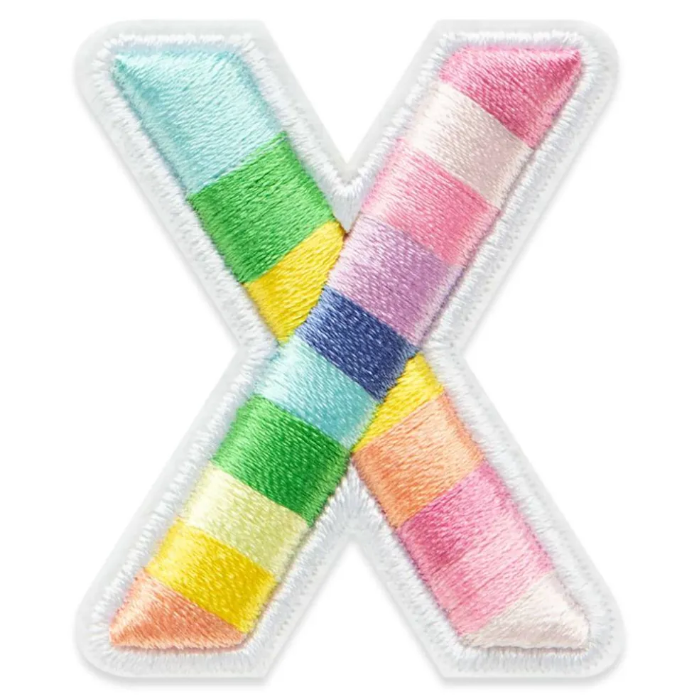 2" Pastel Rainbow Stripes Letter Iron-On & Adhesive Patch by Make Market®
