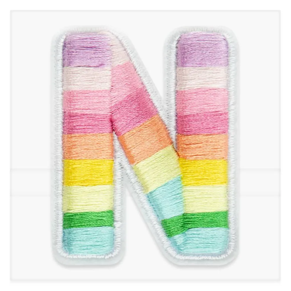 2" Pastel Rainbow Stripes Letter Iron-On & Adhesive Patch by Make Market®