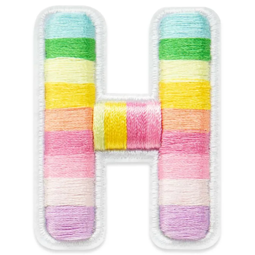 2" Pastel Rainbow Stripes Letter Iron-On & Adhesive Patch by Make Market®