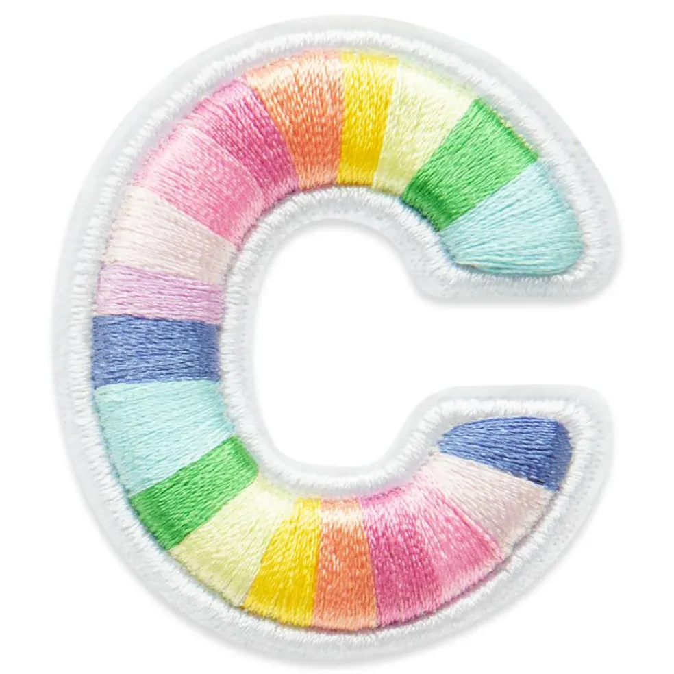 2" Pastel Rainbow Stripes Letter Iron-On & Adhesive Patch by Make Market®