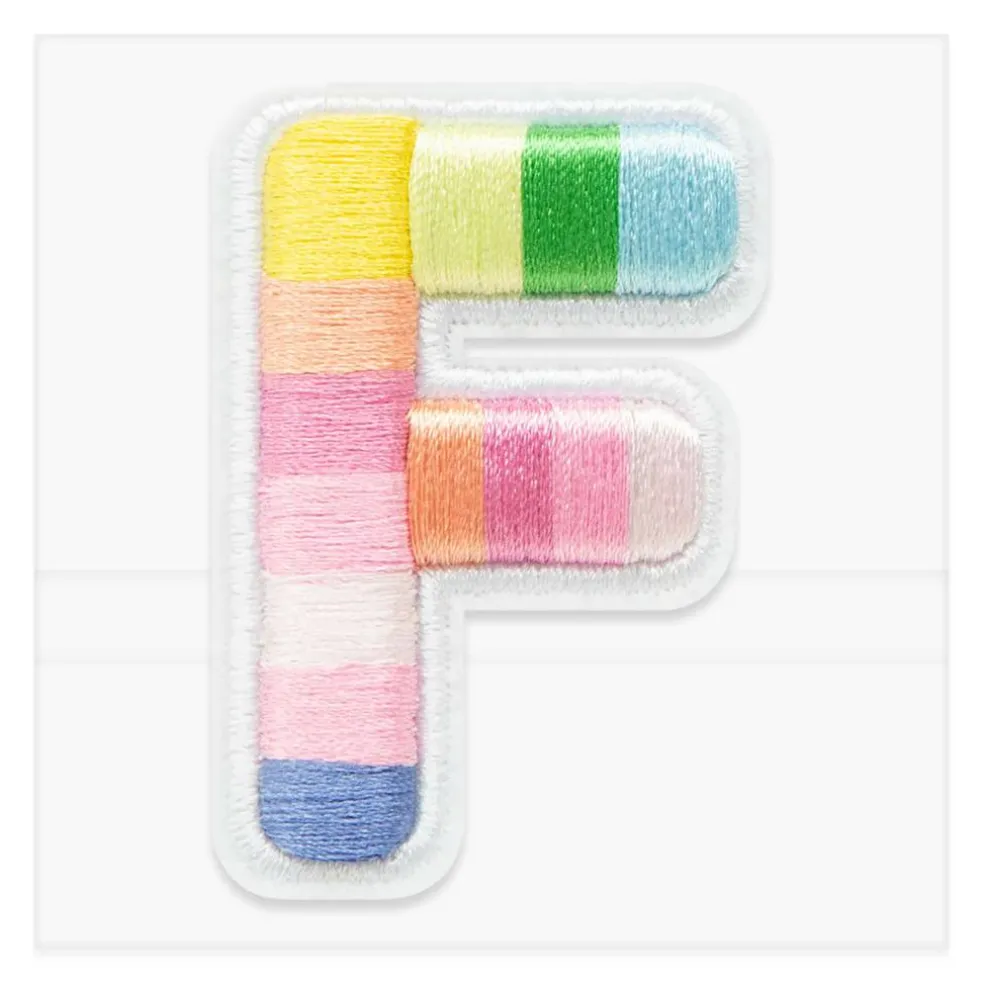 2" Pastel Rainbow Stripes Letter Iron-On & Adhesive Patch by Make Market®